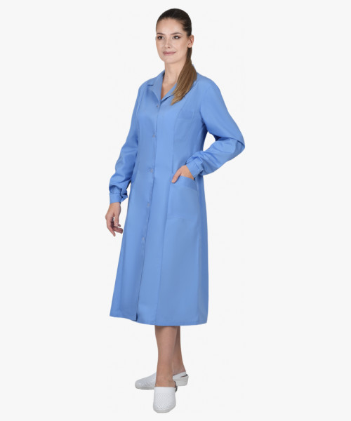 Халат женский с рельефами голубой СТ