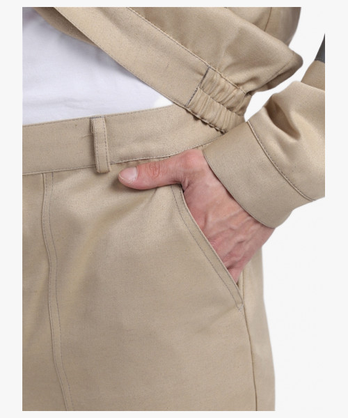 Костюм Лигор-1 СОП (тк.Смесовая,210) брюки, бежевый/т.серый