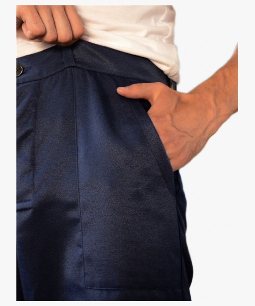 Костюм рабочий (тк.Смесовая,210) брюки, т.синий/лимонный