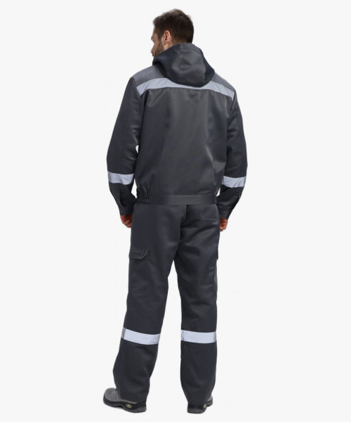 Костюм Нейч-2 СОП с капюшоном К. (тк.Смесовая,210) п/к, т.серый/св.серый