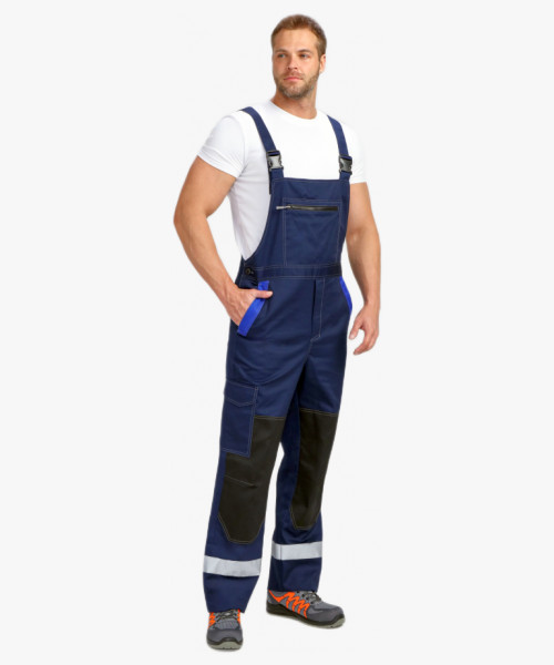 Костюм ProfLineBase-2 (тк. Твил, 210) полукомбинезон, т.синий/черный/васильковый