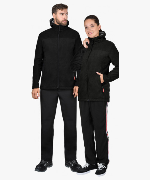 Куртка СИРИУС-ТЕХНО (флис дублированный) черная