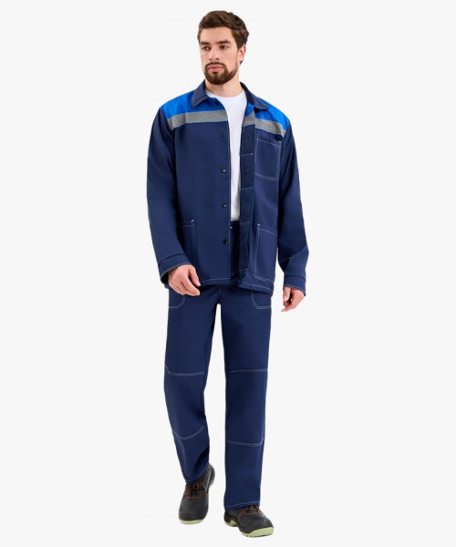 Костюм Техник СОП (тк.Саржа,250) брюки, т.синий/васильковый