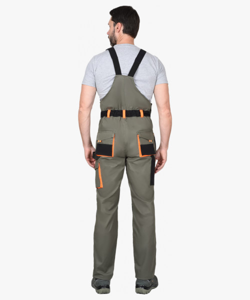 Костюм СИРИУС-МАНХЕТТЕН куртка кор., п/к  оливковый с оранжевым и чер. тк. мех. стрейч пл 260 г/кв