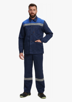 Костюм мужской летний Зенк-1 СОП (тк.Смесовая,240) брюки, т.синий/васильковый