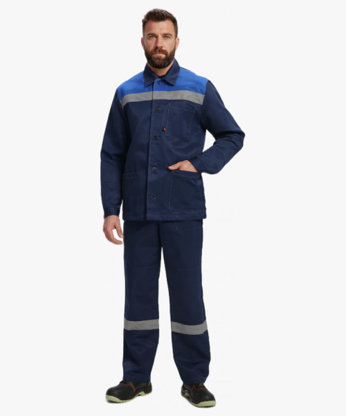 Костюм мужской летний Зенк-1 СОП (тк.Смесовая,240) брюки, т.синий/васильковый