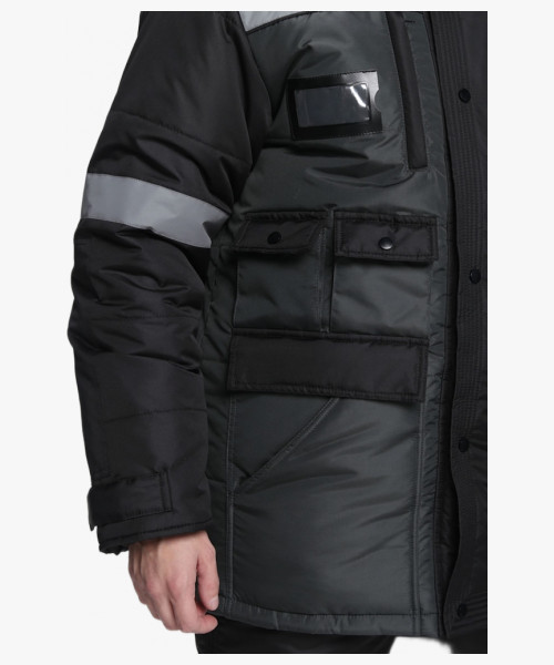 Костюм зимний Беркут СОП CH (тк.Таслан) п/к, черный/т.серый