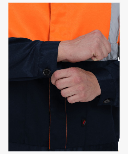 Костюм сигнальный Ярксион-2 СОП К. (тк.Смесовая,210) п/к, оранжевый/т.синий