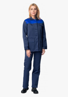 Костюм женский (тк.Смесовая,210) брюки, т.синий/васильковый
