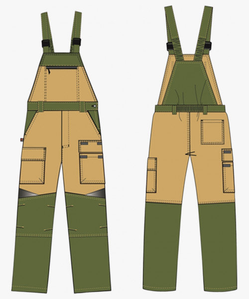 Полукомбинезон Челси (тк.Канвас,270), хаки/бежевый