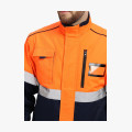 Куртка-трансформер сигнальная ProfLineSpecialist (тк.Смесовая МВО,240), оранжевый/т.синий