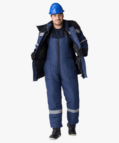 Костюм зимний Беркут (Таслан) п/к, темно-синий/черный