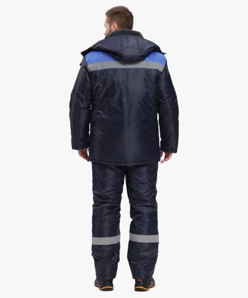 Костюм зимний Труженик-Ультра-2 (тк.Оксфорд) п/к, т.синий/васильковый