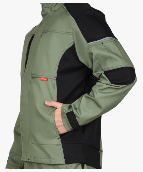 Костюм СИРИУС-ЦИТРИН куртка, полукомбинезон, светло-оливковый с черным