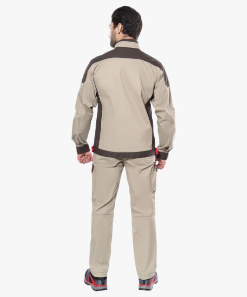 Костюм СИРИУС-ДЖЕТ БРАУН куртка, брюки песочный с т.коричневым тк. мех. стрейч с ВО