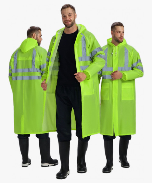 Плащ влагозащитный сигнальный ProfLineSpecialist СОП (ПВХ,210), желтый