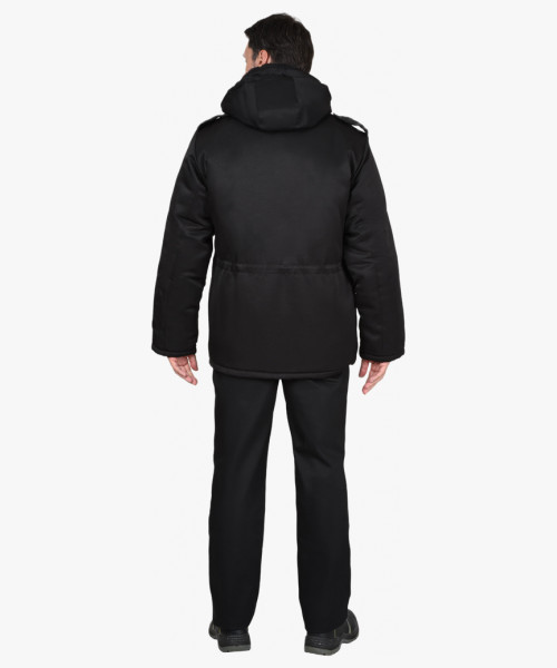 Куртка СИРИУС-БЕЗОПАСНОСТЬ зимняя удлиненная, черная