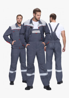 Костюм Флофт-2 Премиум СОП У. (тк.Смесовая,240) п/к, т.серый/серый/красный