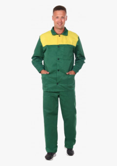 Костюм Стандарт (тк.Смесовая,210) брюки ЭТ, зеленый/желтый