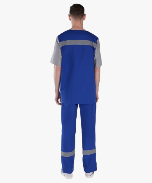 Костюм Скорая помощь СОП (тк.ТиСи,120), васильковый/серый