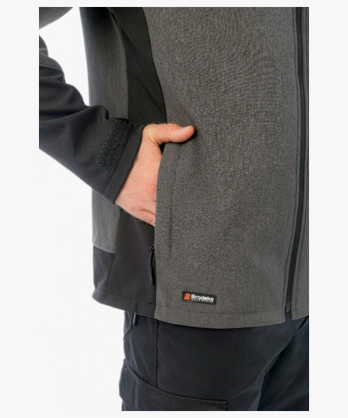 Куртка софтшелл летняя мужская Brodeks KS237, цвет серый, чёрный