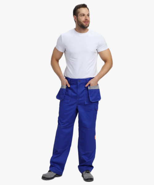 Костюм Союз-Профессионал-1 CH МВО (тк.Смесовая,240) брюки, васильковый/св.серый/оранжевый