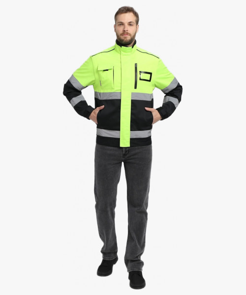Куртка-трансформер сигнальная ProfLineSpecialist (тк.Смесовая МВО,240), желтый/черный