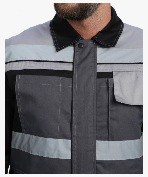 Костюм Виват-2 Премиум CH МВО (тк.Смесовая,240) п/к, т.серый/черный/св.серый