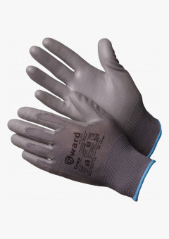 Gray Перчатки нейлоновые серого цвета с полиуретановым покрытием