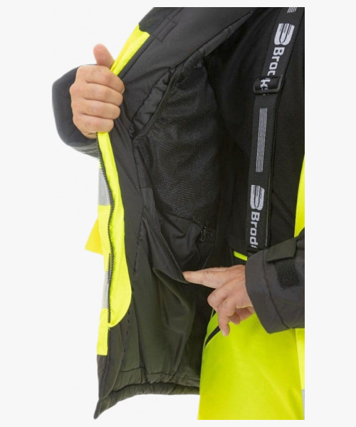 Куртка-парка сигнальная зимняя Brodeks KW217, цвет жёлтый, чёрный