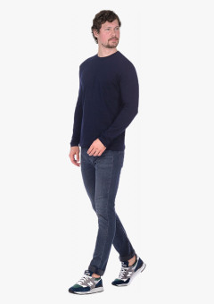 Футболка длинные рукава темно-синяя 160г/м2