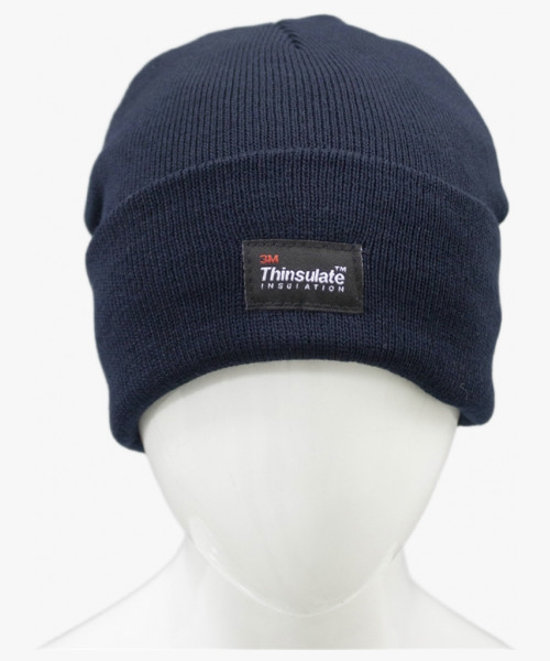 Шапка трикотажная двойная утепленная Север, темно-синий
