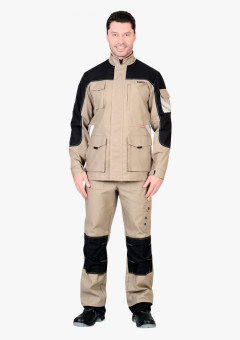 Куртка СИРИУС-ВЕСТ-ВОРК бежевая с черным пл. 275 г/кв.м