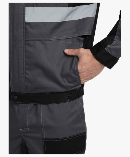 Костюм Виват-1 Премиум CH МВО (тк.Смесовая,240) брюки, т.серый/черный/св.серый