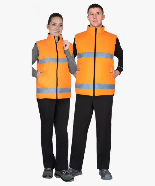 Жилет утеплённый СИРИУС-ЭКСПРЕСС оранжевый с СОП