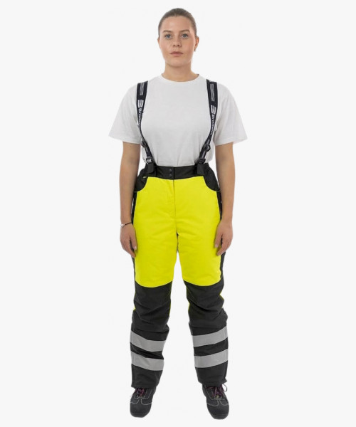 Брюки зимние сигнальные женские Brodeks KW330, цвет жёлтый, чёрный