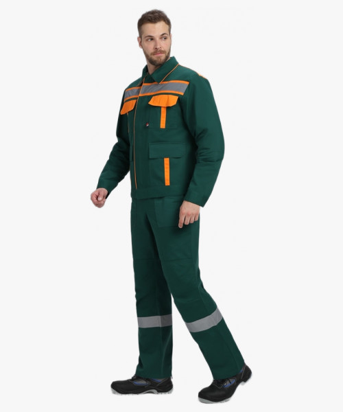 Костюм для ИТР СОП IMP (тк.Саржа,250) п/к, т.зеленый/оранжевый