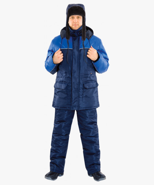 Шапка-ушанка СИРИУС-ЛЮКС синяя (тк. Оксфорд)