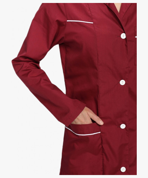 Халат женский Диана (тк.ТиСи), бордовый/белый