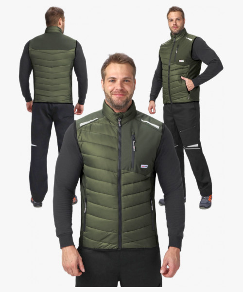 Жилет утепленный ProfLineLeader (тк.Нейлон/Софтшел), хаки