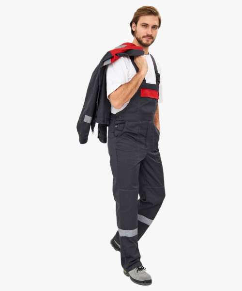 Костюм Лигор-2 Премиум СОП К. (тк.Смесовая,240) п/к, т.серый/красный