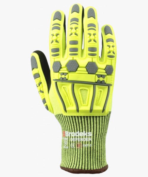 Перчатки рабочие Brodeks GC-22i, цвет серый, чёрный, жёлтый