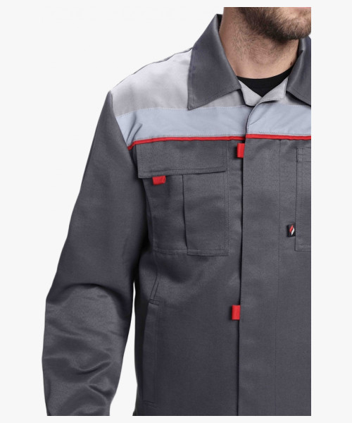 Костюм Фаворит-2 СОП усиленный IMP (тк.Смесовая,210) п/к, т.серый/серый/красный