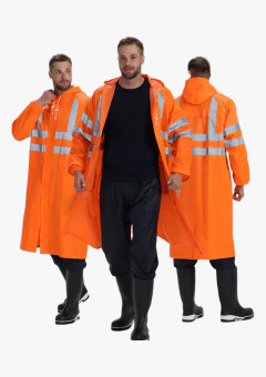 Плащ влагозащитный сигнальный ProfLineSpecialist СОП (ПВХ,210), оранжевый