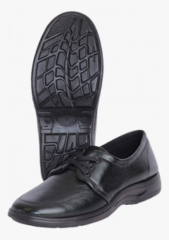 Туфли мужские на шнуровке черные иск. кожа