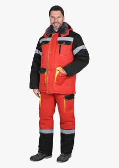 Костюм мужской зимний СИРИУС-ТИТАН куртка дл., полукомбинезон, красный