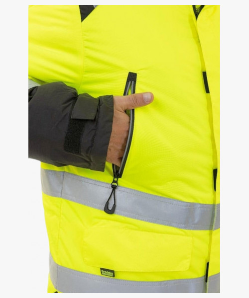 Куртка-парка сигнальная зимняя Brodeks KW217, цвет жёлтый, чёрный