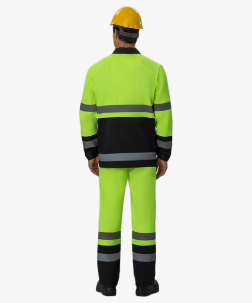 Костюм для дорожника (тк.Смесовая,210) п/к, лимонный/черный