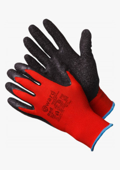 Red Перчатки нейлоновые с текстурированным латексным покрытием