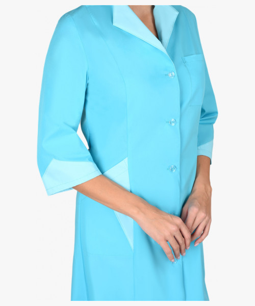 Халат СИРИУС-МАРЛЕН женский бирюзовый со светло-бирюзовым